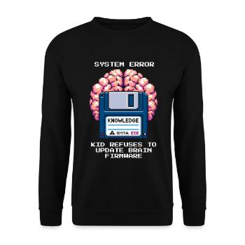 System Error: Update Denied | Homeschool - Unisex Sweatshirt - black - Front - Alina (178cm) & Michal (187cm)