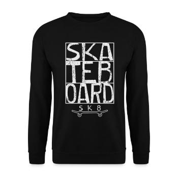 Skateboard - Unisex Sweatshirt - black - Front - Alina (178cm) & Michal (187cm)