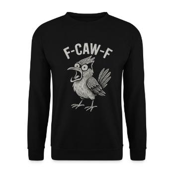 F-Caw-F Crow Caricature - Sweat-shirt Unisexe - noir - Devant - Alina (178cm) & Michal (187cm)