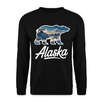 Alaska Bear Shirt – Gift for Outdoor Fans - Unisex Sweatshirt - black - Front - Alina (178cm) & Michal (187cm)