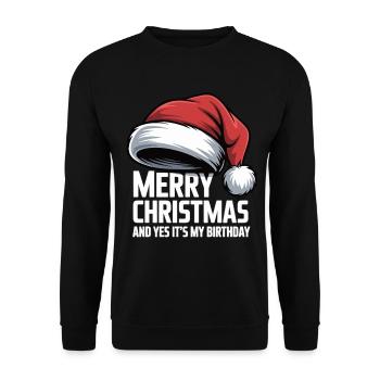 Christmas Birthday Gift Idea - Unisex Sweatshirt - black - Front - Alina (178cm) & Michal (187cm)