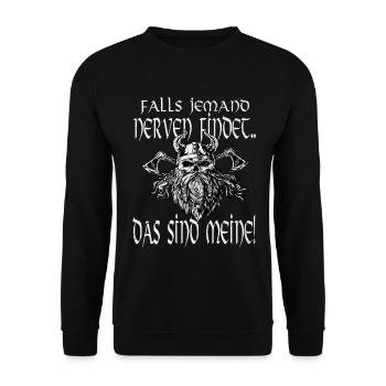 Funny Wikiger Viking saying: These are mine - Unisex Sweatshirt - black - Front - Alina (178cm) & Michal (187cm)