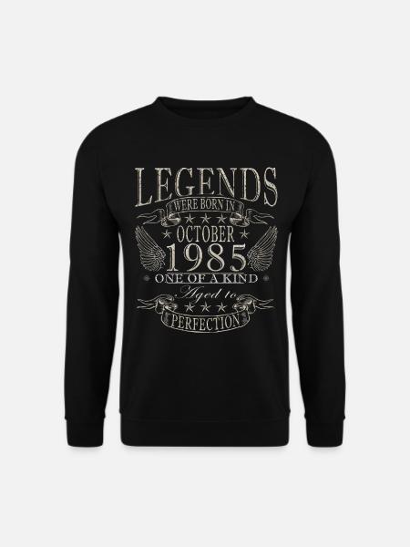40th Birthday Legend October 1985 - Unisex Sweatshirt - black