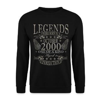 25ème Anniversaire Légende Octobre Année 2000 - Sweat-shirt Unisexe - noir - Devant - Alina (178cm) & Michal (187cm)