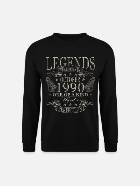 35th Birthday Legend October 1990 - Unisex Sweatshirt - black