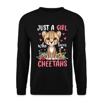 Juste une fille amoureuse des guépards - Sweat-shirt Unisexe - noir - Devant - Alina (178cm) & Michal (187cm)