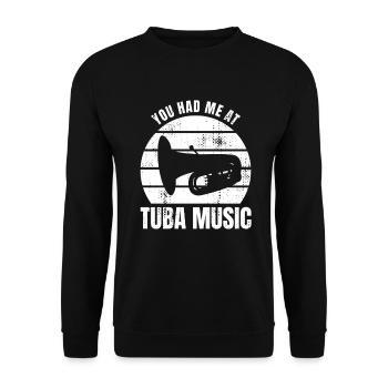 Joueur de tuba disant - Sweat-shirt Unisexe - noir - Devant - Alina (178cm) & Michal (187cm)