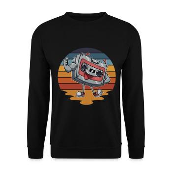 Cassette - Unisex Sweatshirt - black - Front - Alina (178cm) & Michal (187cm)