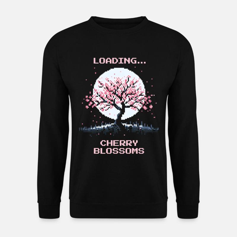 Loading: Cherry Blossoms | Sakura Season Japan - Unisex Sweatshirt - black