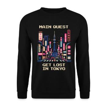 Quête principale : Se perdre à Tokyo | City trip Japon - Sweat-shirt Unisexe - noir - Devant - Alina (178cm) & Michal (187cm)