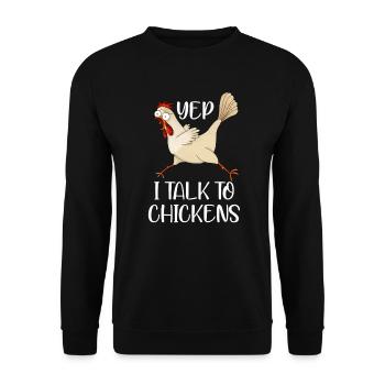 Je parle au poulet - Sweat-shirt Unisexe - noir - Devant - Alina (178cm) & Michal (187cm)