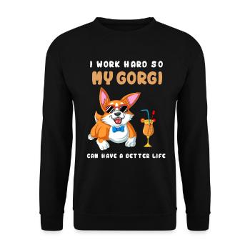 Corgi Better Life - Unisex Sweatshirt - black - Front - Alina (178cm) & Michal (187cm)