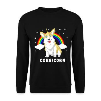 corgi unicorn corgicorn  - Unisex Sweatshirt - black - Front - Alina (178cm) & Michal (187cm)