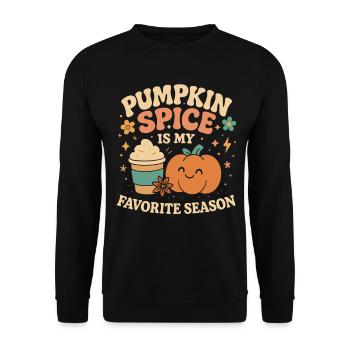 Pumpkin Spice Is My Favorite Season funny coffee - Unisex Sweatshirt - black - Front - Alina (178cm) & Michal (187cm)