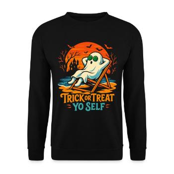 Trick Or Treat Yo Self Funny Halloween Saying - Sweat-shirt Unisexe - noir - Devant - Alina (178cm) & Michal (187cm)