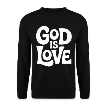 God Is Love Jesus Christen Glaube - Unisex Pullover - Schwarz - Vorne - Alina (178cm) & Michal (187cm)