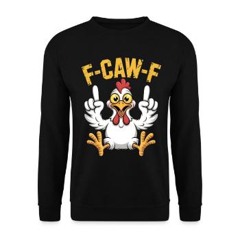 FCAW-F Rooster Cartoon - Unisex Sweatshirt - black - Front - Alina (178cm) & Michal (187cm)