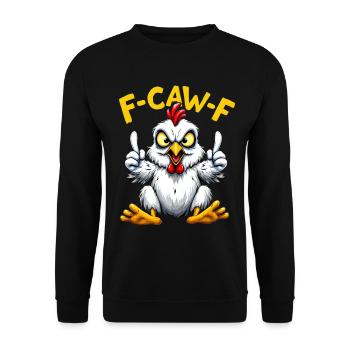 Poulet combattant F-C-A-W-F Dessin animé - Sweat-shirt Unisexe - noir - Devant - Alina (178cm) & Michal (187cm)