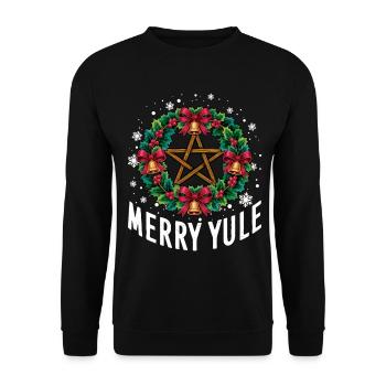 Frohes Julfest Weihnachtszeit Weihnachten - Unisex Pullover - Schwarz - Vorne - Alina (178cm) & Michal (187cm)