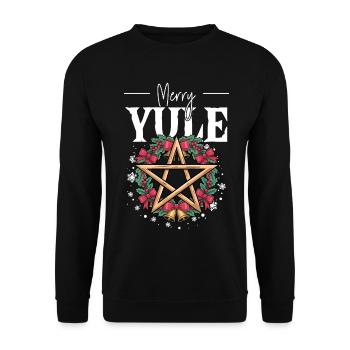 Merry Yule Yuletide Season Christmas Solstice - Unisex Sweatshirt - black - Front - Alina (178cm) & Michal (187cm)