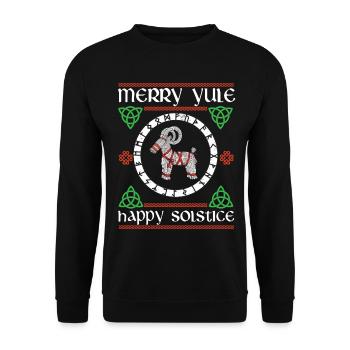 Yuletide Season Merry Yule Happy Solstice - Unisex Sweatshirt - black - Front - Alina (178cm) & Michal (187cm)