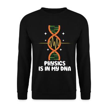 Ist in meiner DNA Naturwissenschaftslehrer Physik - Unisex Pullover - Schwarz - Vorne - Alina (178cm) & Michal (187cm)