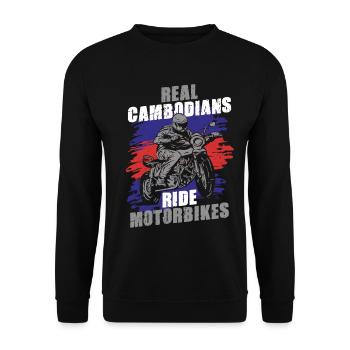 Cambodge Moto cambodgien - Sweat-shirt Unisexe - noir - Devant - Alina (178cm) & Michal (187cm)