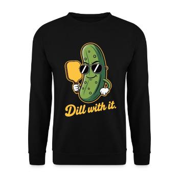 Chemise de pickleball avec concombre « Aneth avec » - Sweat-shirt Unisexe - noir - Devant - Alina (178cm) & Michal (187cm)