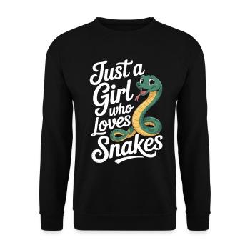 Snake Lover Shirt for Herp Girls and Reptile Fans - Unisex Sweatshirt - black - Front - Alina (178cm) & Michal (187cm)