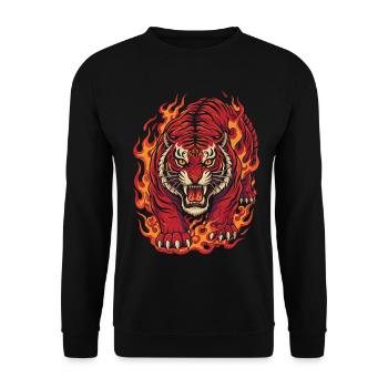 Fire Tiger Spirit Design - Sweat-shirt Unisexe - noir - Devant - Alina (178cm) & Michal (187cm)