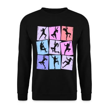 Escalade Montagnes Alpinistes Bloc Femmes Filles - Sweat-shirt Unisexe - noir - Devant - Alina (178cm) & Michal (187cm)