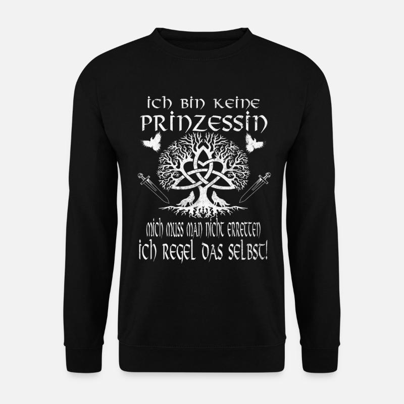 Wikikinger Schildmaiden Ich bin keine Prinzessin  - Unisex Pullover - Schwarz