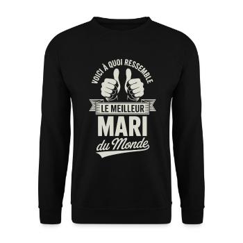 World's Best Husband Gift - Unisex Sweatshirt - black - Front - Alina (178cm) & Michal (187cm)