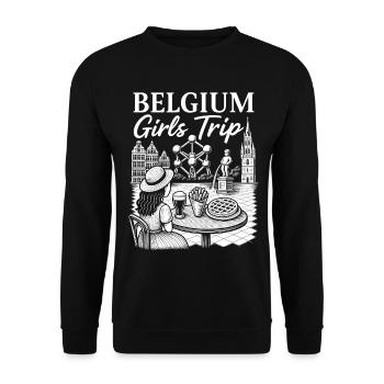 Belgium Girl Strip Illustration - Unisex Sweatshirt - black - Front - Alina (178cm) & Michal (187cm)