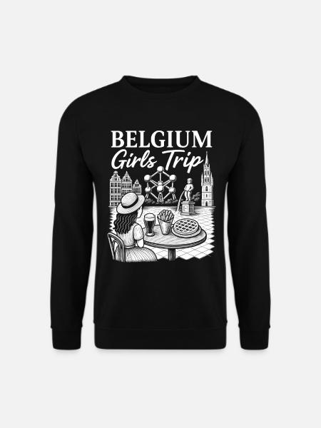 Belgique fille strip illustration - Sweat-shirt Unisexe - noir