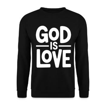 God Is Love Jesus Christen Glaube - Unisex Pullover - Schwarz - Vorne - Alina (178cm) & Michal (187cm)