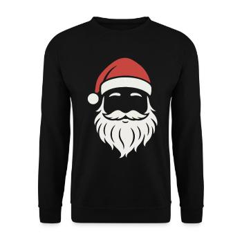 T-shirt visage de Père Noël Drôle Noël Père Noël - Sweat-shirt Unisexe - noir - Devant - Alina (178cm) & Michal (187cm)