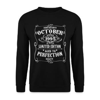 Legenden wurden im Oktober 1995 geboren - Unisex Pullover - Schwarz - Vorne - Alina (178cm) & Michal (187cm)