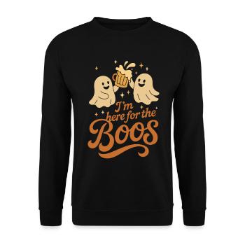 I'm Here For The Boos Funny Halloween Costume - Unisex Sweatshirt - black - Front - Alina (178cm) & Michal (187cm)