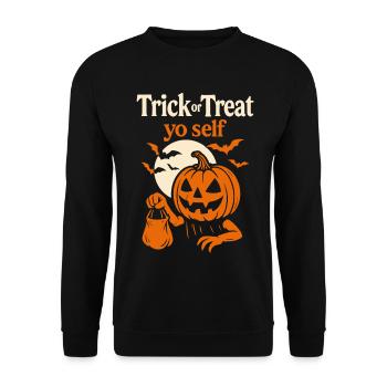 Trick Or Treat Yo Self Halloween Drôle Costume - Sweat-shirt Unisexe - noir - Devant - Alina (178cm) & Michal (187cm)