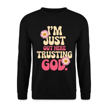 Je fais confiance à Dieu ici - Sweat-shirt Unisexe - noir - Devant - Alina (178cm) & Michal (187cm)