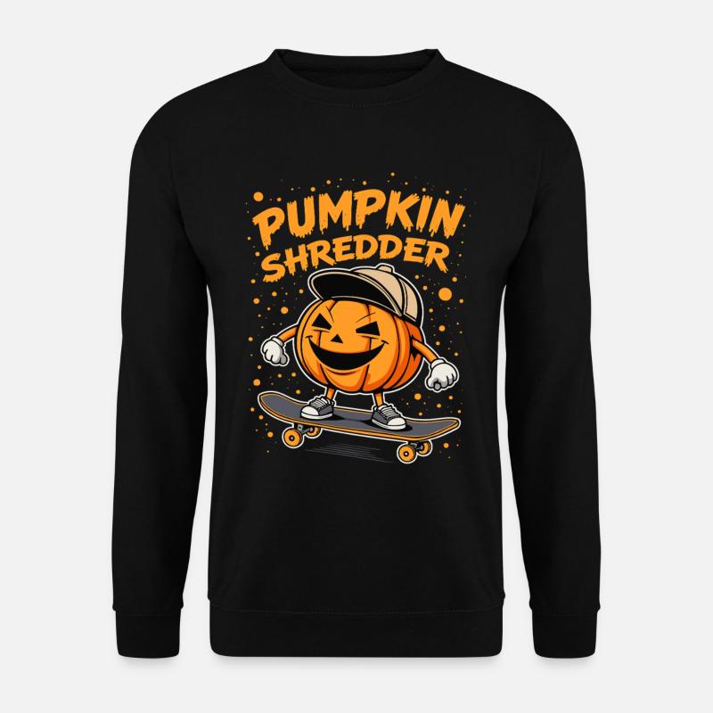 Cool pumpkin shredder on the skateboard - Unisex Sweatshirt - black