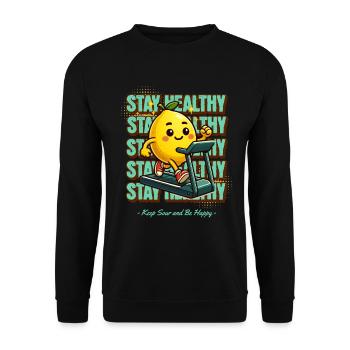 Limonade Lemonade Zitronen Design Stay Healthy - Unisex Pullover - Schwarz - Vorne - Alina (178cm) & Michal (187cm)