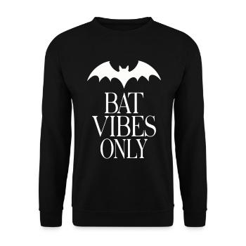 Bat Vibes Only – Goth Statement - Unisex Sweatshirt - black - Front - Alina (178cm) & Michal (187cm)