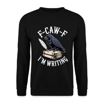 Raven quill and scrolls - Unisex Sweatshirt - black - Front - Alina (178cm) & Michal (187cm)