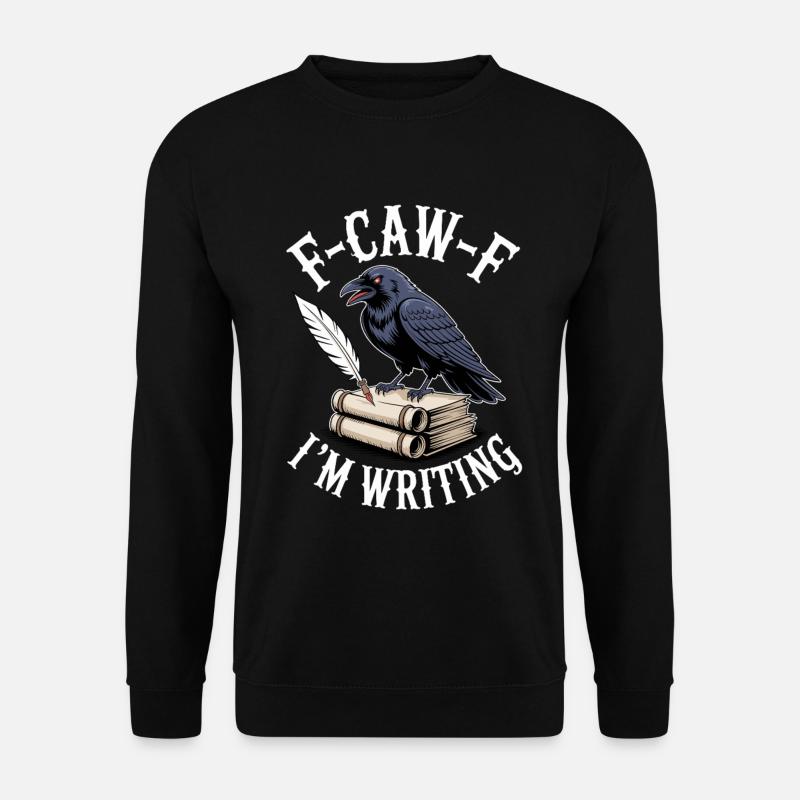 Rabe Federkiel und Schriftrollen - Unisex Pullover - Schwarz
