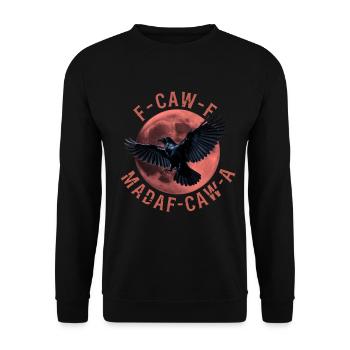 Vol de corbeau devant une lune rouge - Sweat-shirt Unisexe - noir - Devant - Alina (178cm) & Michal (187cm)