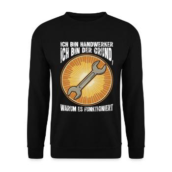 Handwerker Spruch Sonne Schraubenschlüssel - Unisex Pullover - Schwarz - Vorne - Alina (178cm) & Michal (187cm)
