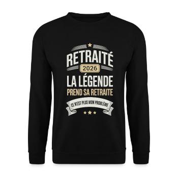 The Legend Retires Humorous Gift - Unisex Sweatshirt - black - Front - Alina (178cm) & Michal (187cm)