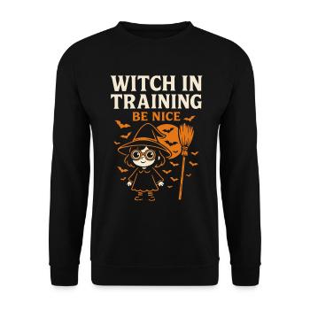 Sorcière en formation Be Nice Costume d’Halloween - Sweat-shirt Unisexe - noir - Devant - Alina (178cm) & Michal (187cm)